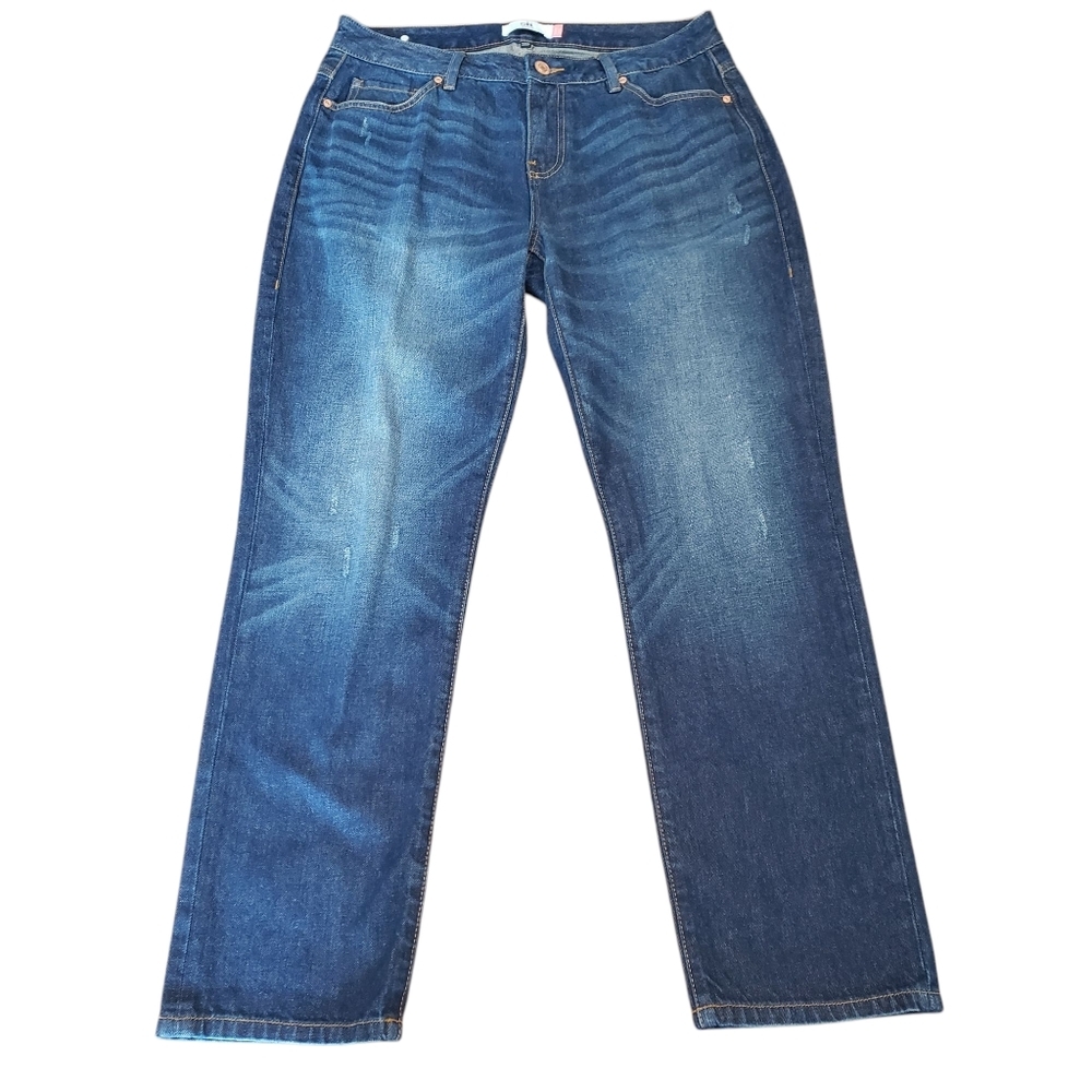 Cabi Malibu Jean Dark Wash Boyfriend Distress Size‎ 8